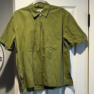 Madewell Olive Green Button-Down Blouse